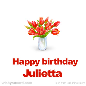 happy birthday Julietta bouquet card