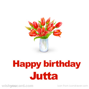 happy birthday Jutta bouquet card