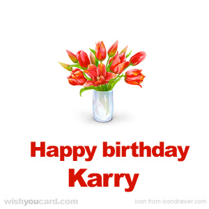 happy birthday Karry bouquet card