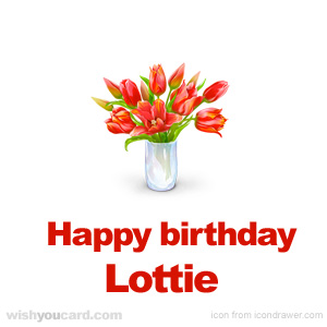happy birthday Lottie bouquet card