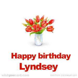 happy birthday Lyndsey bouquet card