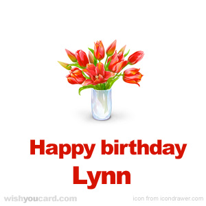 happy birthday Lynn bouquet card