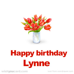 happy birthday Lynne bouquet card