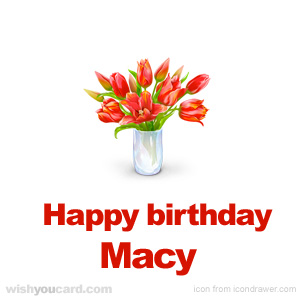 happy birthday Macy bouquet card