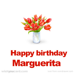 happy birthday Marguerita bouquet card