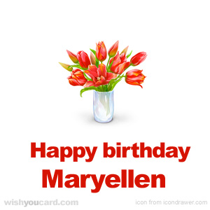 happy birthday Maryellen bouquet card