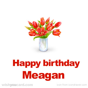happy birthday Meagan bouquet card