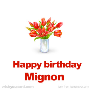 happy birthday Mignon bouquet card