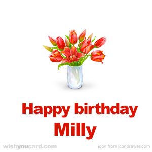 happy birthday Milly bouquet card
