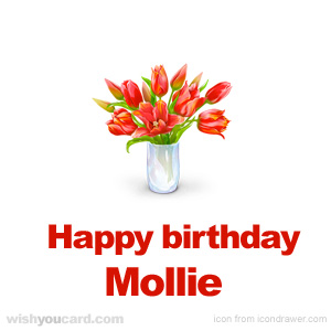 happy birthday Mollie bouquet card
