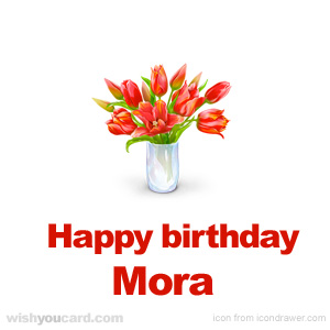 happy birthday Mora bouquet card