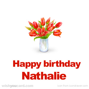 happy birthday Nathalie bouquet card