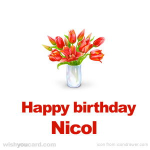happy birthday Nicol bouquet card