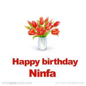 happy birthday Ninfa bouquet card