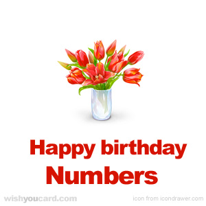 happy birthday Numbers bouquet card