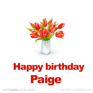 happy birthday Paige bouquet card