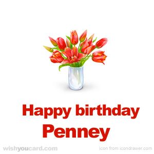 happy birthday Penney bouquet card