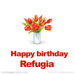 happy birthday Refugia bouquet card