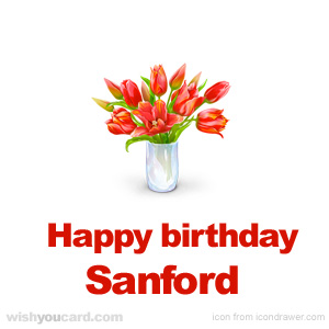 happy birthday Sanford bouquet card