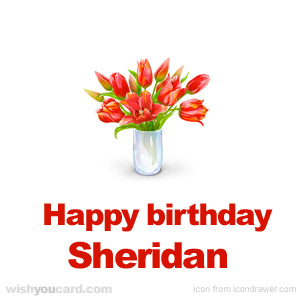 happy birthday Sheridan bouquet card
