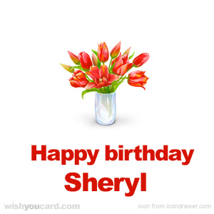 happy birthday Sheryl bouquet card