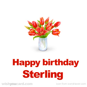 happy birthday Sterling bouquet card