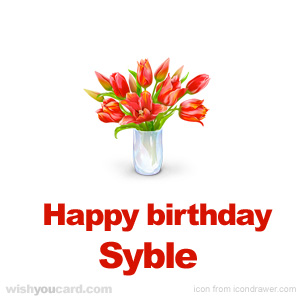 happy birthday Syble bouquet card