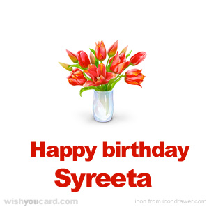 happy birthday Syreeta bouquet card