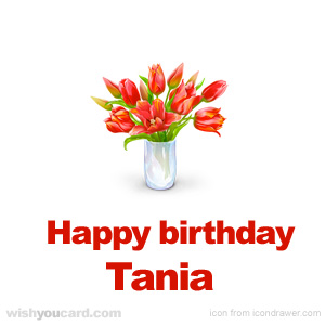 happy birthday Tania bouquet card
