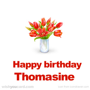 happy birthday Thomasine bouquet card