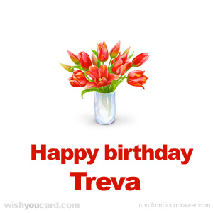 happy birthday Treva bouquet card