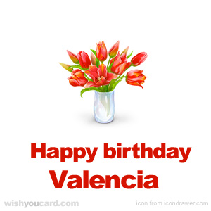 happy birthday Valencia bouquet card