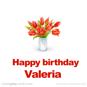happy birthday Valeria bouquet card