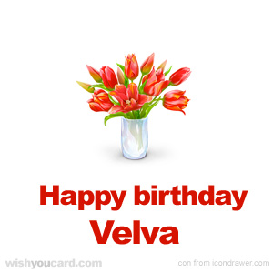 happy birthday Velva bouquet card