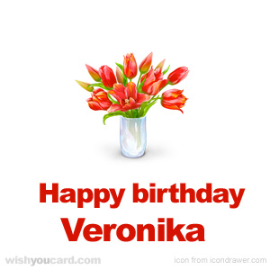 happy birthday Veronika bouquet card