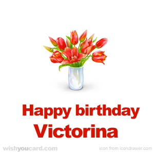 happy birthday Victorina bouquet card