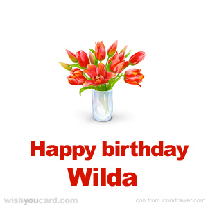 happy birthday Wilda bouquet card