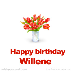 happy birthday Willene bouquet card