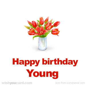 happy birthday Young bouquet card