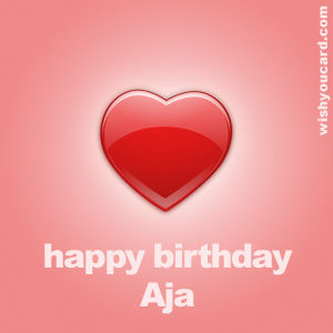 happy birthday Aja heart card