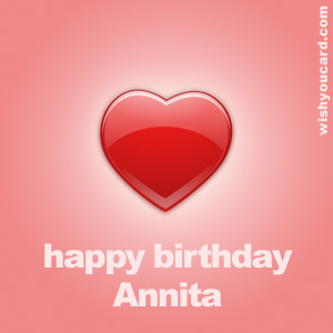 happy birthday Annita heart card