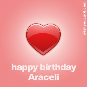 happy birthday Araceli heart card