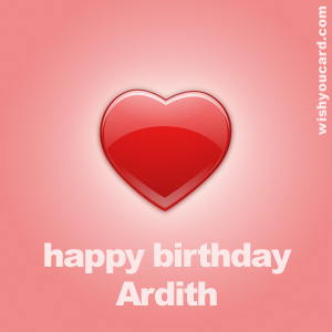 happy birthday Ardith heart card