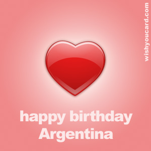 happy birthday Argentina heart card