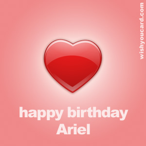 happy birthday Ariel heart card