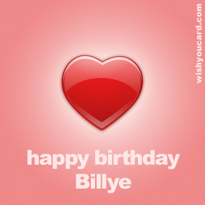 happy birthday Billye heart card