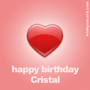 happy birthday Cristal heart card