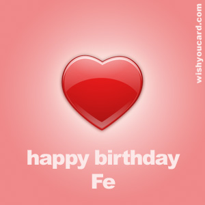happy birthday Fe heart card