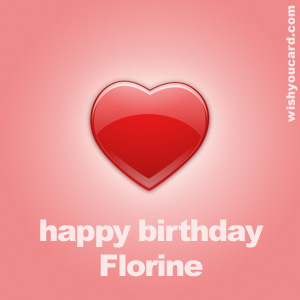 happy birthday Florine heart card