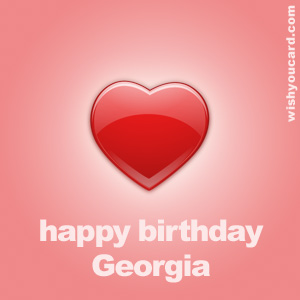 happy birthday Georgia heart card